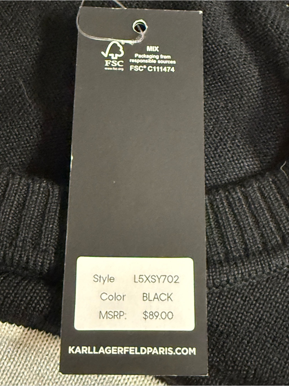 Karl Lagerfeld Black Crewneck Knit Sweater - Picture 7 of 11